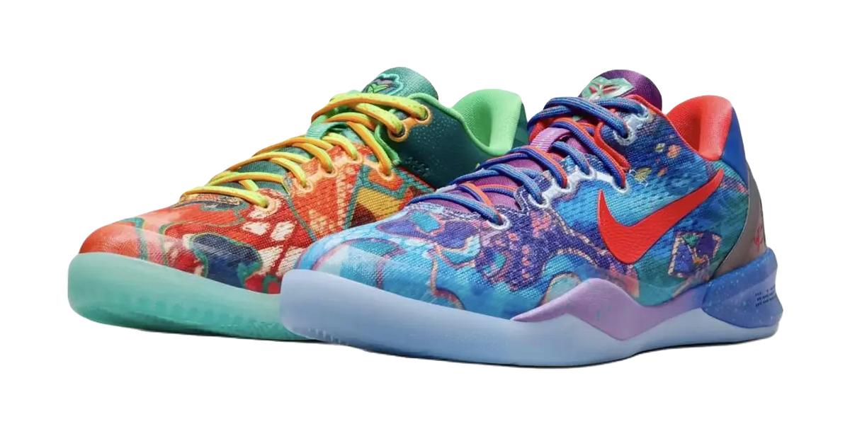 Nike Kobe 8 Slip Resistant Shock Absorbers Low Top Childrens Basketball Shoes Orange/Blue/Green/Red  vjsneaker.com