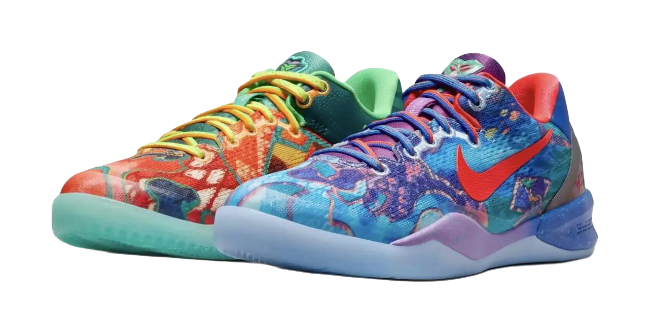 Nike Kobe 8 Slip Resistant Shock Absorbers Low Top Childrens Basketball Shoes Orange/Blue/Green/Red  vjsneaker.com