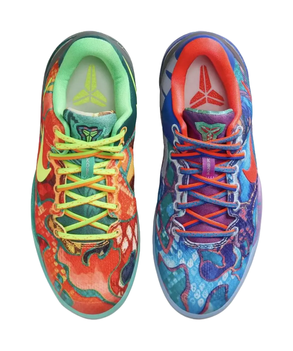 Nike Kobe 8 Slip Resistant Shock Absorbers Low Top Childrens Basketball Shoes Orange/Blue/Green/Red  vjsneaker.com