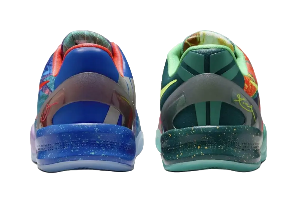 Nike Kobe 8 Slip Resistant Shock Absorbers Low Top Childrens Basketball Shoes Orange/Blue/Green/Red  vjsneaker.com