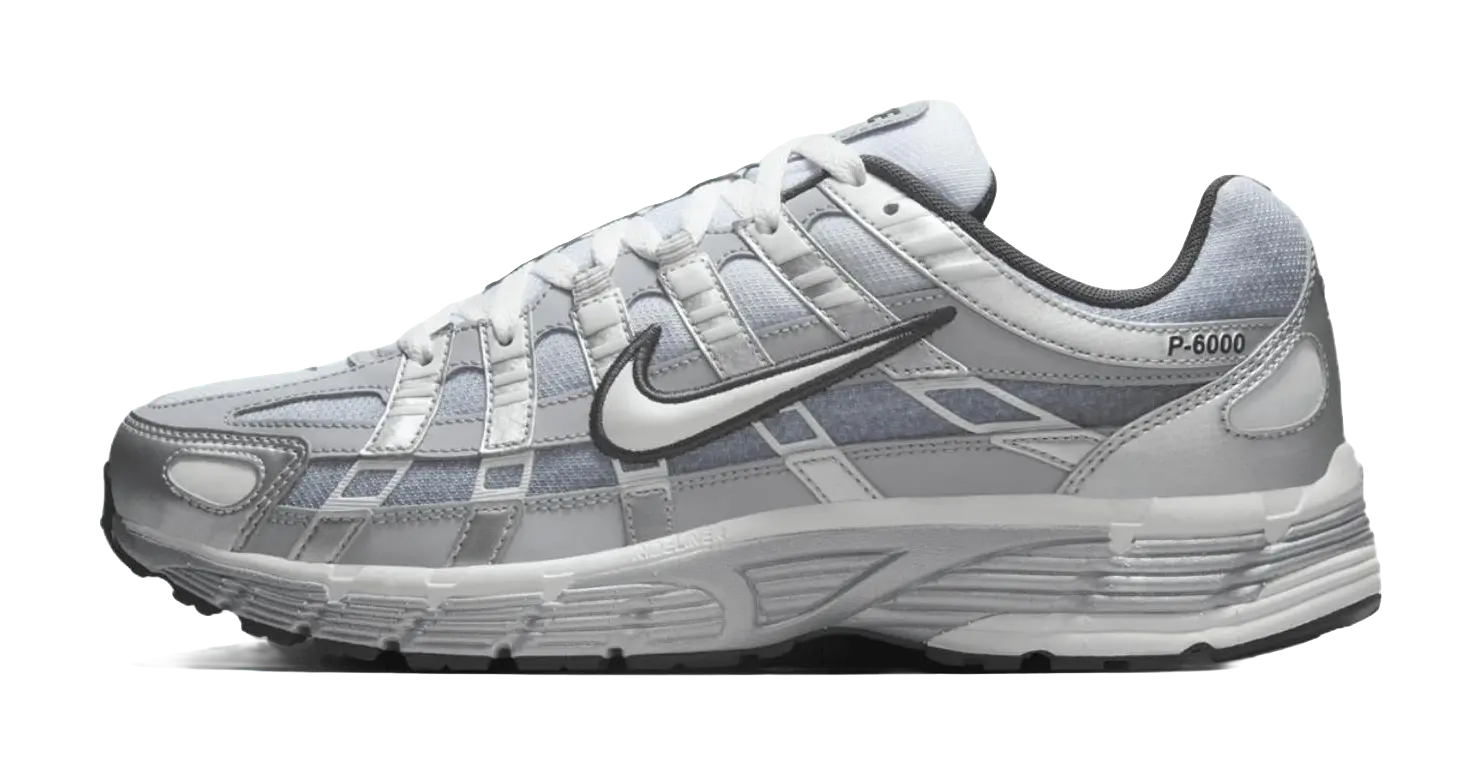 Nike P 6000 Abrasion Resistant Low top Casual Running Shoes Mens Silver Gray  vjsneaker.com