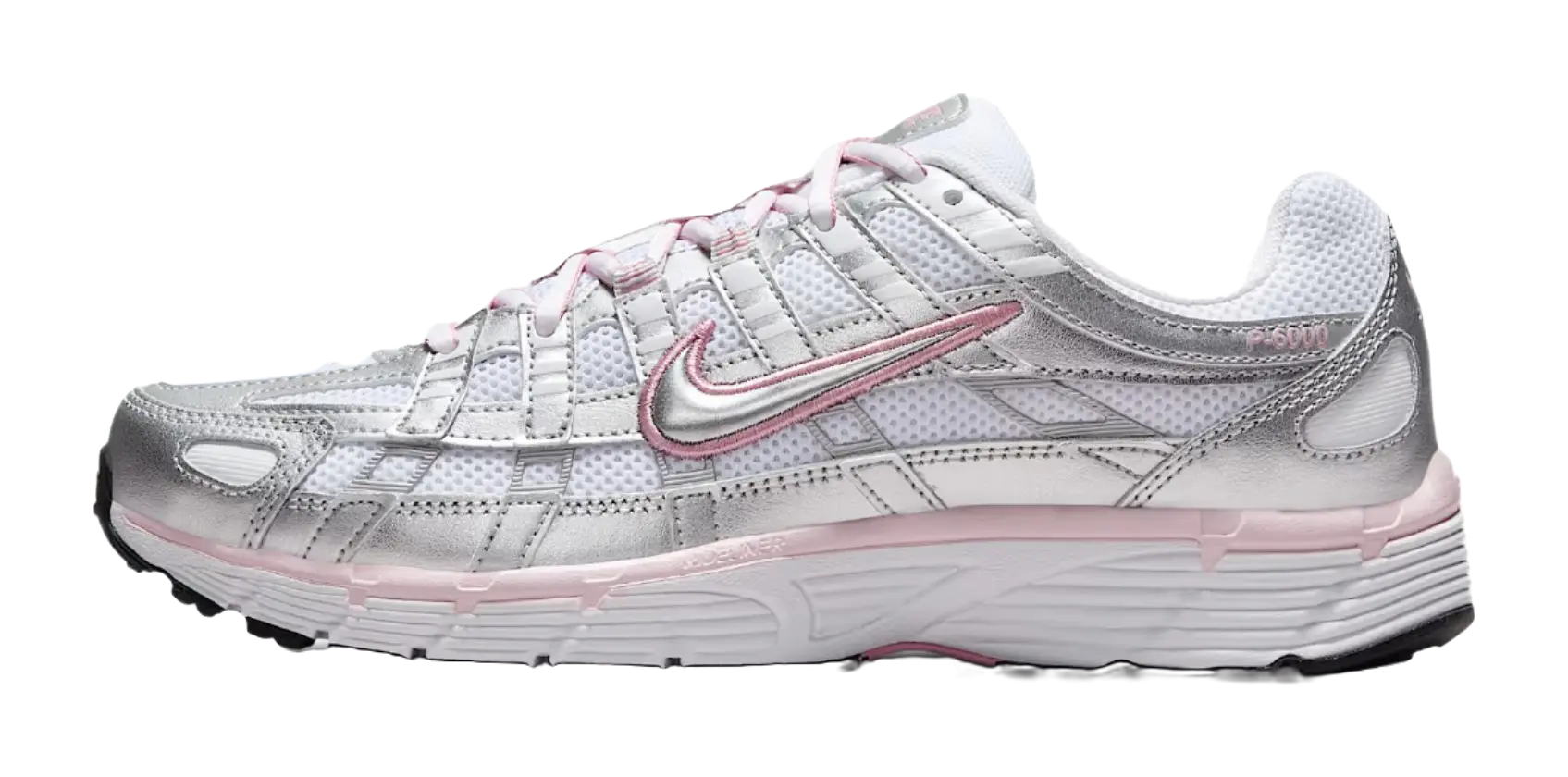 Nike P 6000 Abrasion Resistant Low top Track  Field Competition Racing Running Shoes Womens White Silver  vjsneaker.com