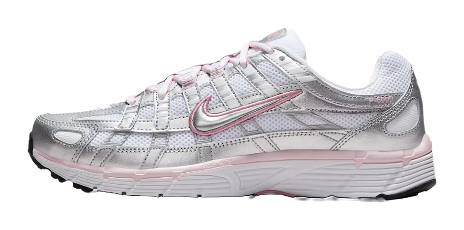 Nike P 6000 Abrasion Resistant Low top Track  Field Competition Racing Running Shoes Womens White Silver  vjsneaker.com
