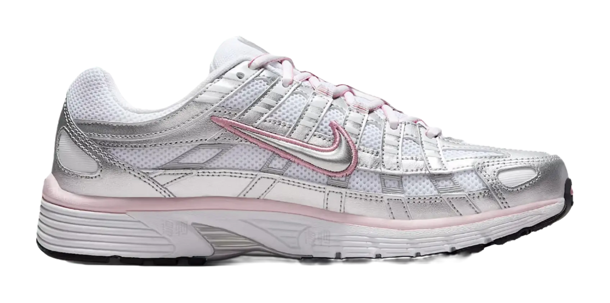 Nike P 6000 Abrasion Resistant Low top Track  Field Competition Racing Running Shoes Womens White Silver  vjsneaker.com