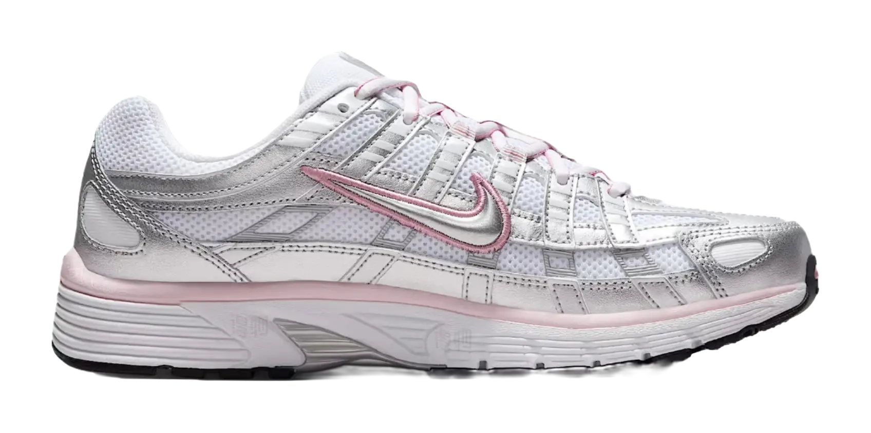Nike P 6000 Abrasion Resistant Low top Track  Field Competition Racing Running Shoes Womens White Silver  vjsneaker.com