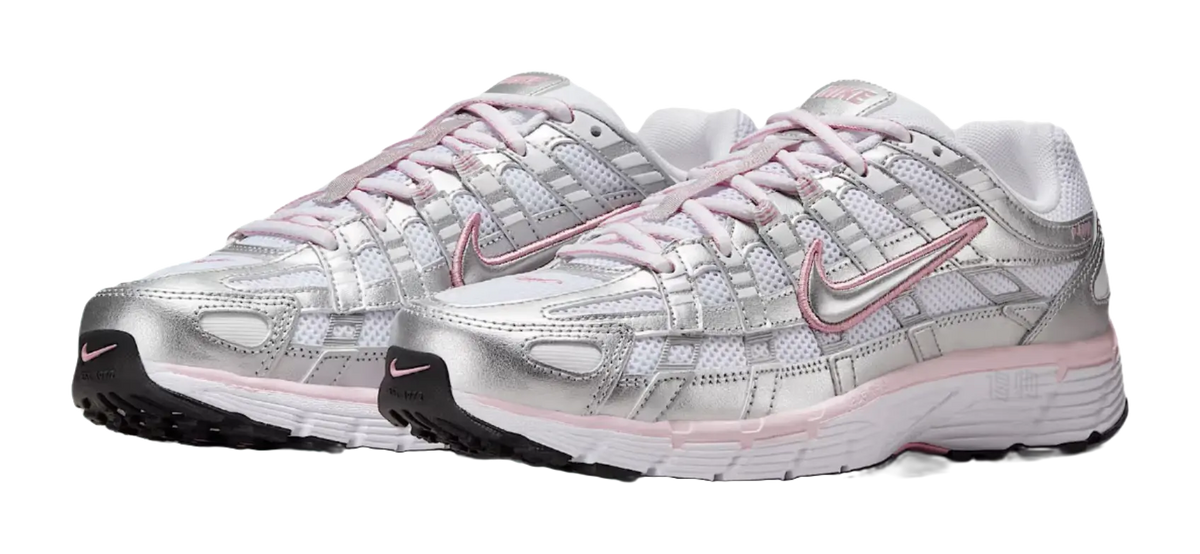 Nike P 6000 Abrasion Resistant Low top Track  Field Competition Racing Running Shoes Womens White Silver  vjsneaker.com