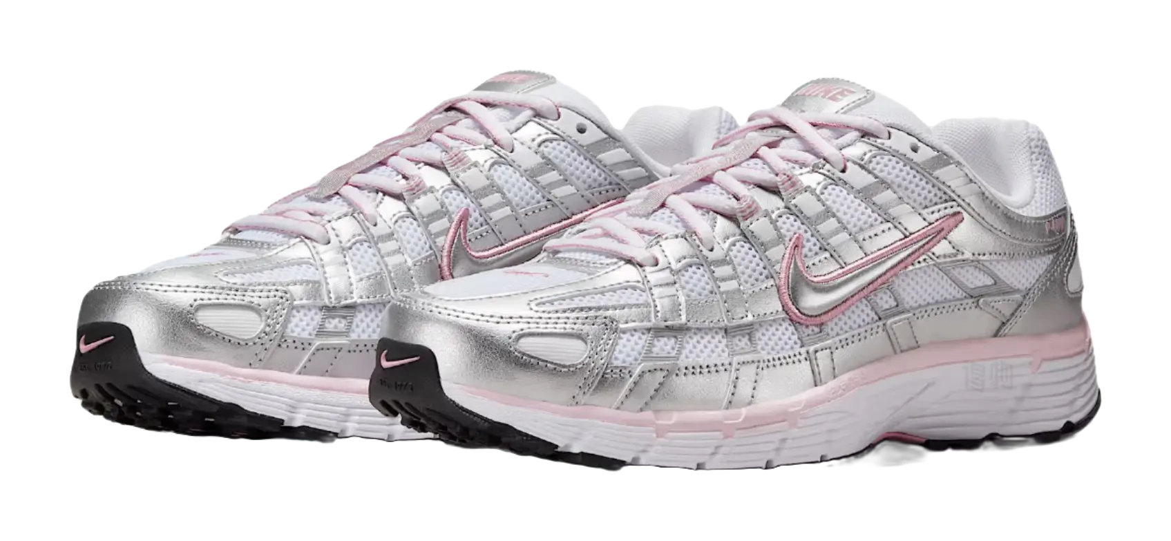 Nike P 6000 Abrasion Resistant Low top Track  Field Competition Racing Running Shoes Womens White Silver  vjsneaker.com