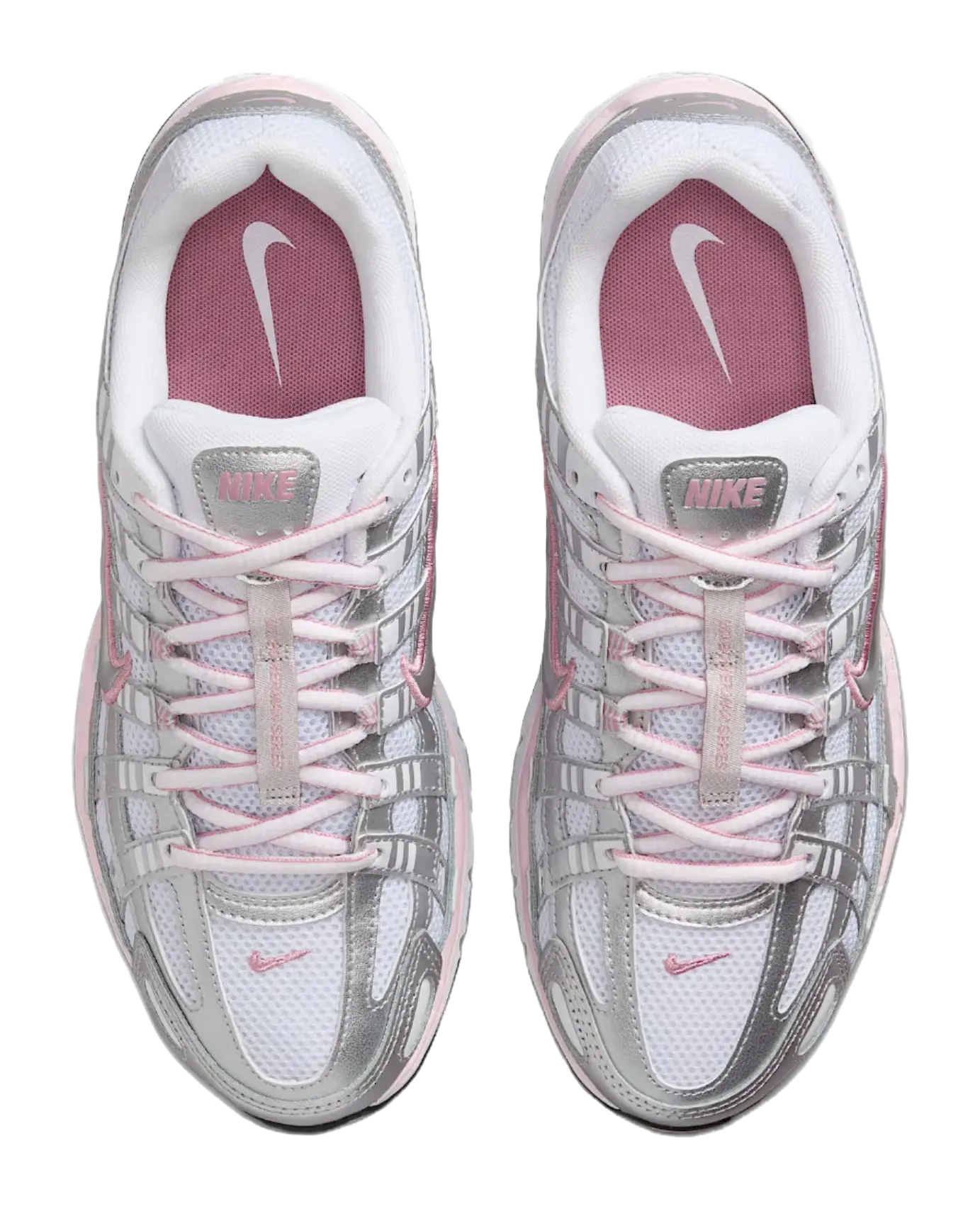 Nike P 6000 Abrasion Resistant Low top Track  Field Competition Racing Running Shoes Womens White Silver  vjsneaker.com