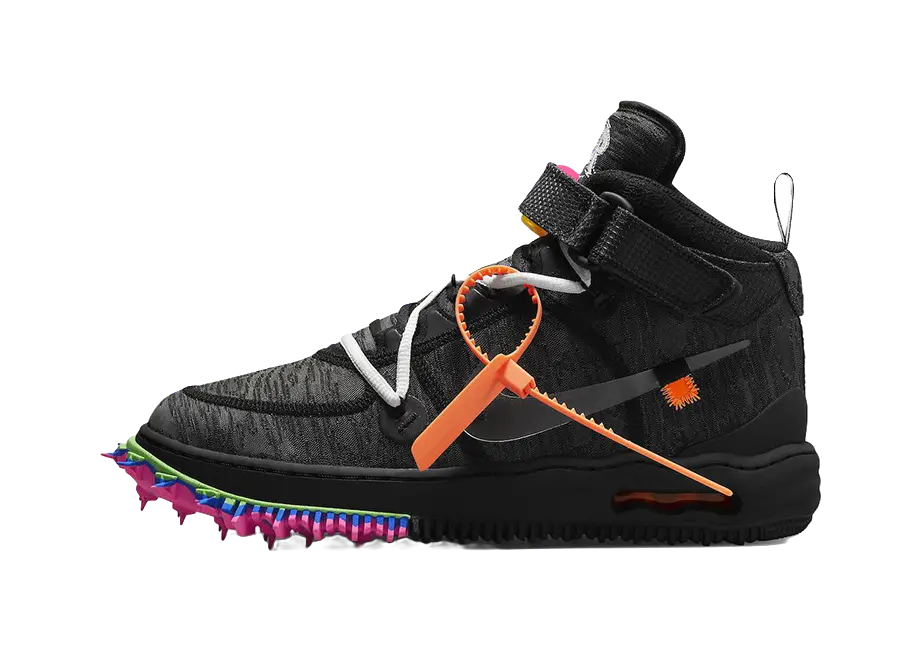 Nike X Off White Air Force 1 Mid Black  vjsneaker.com