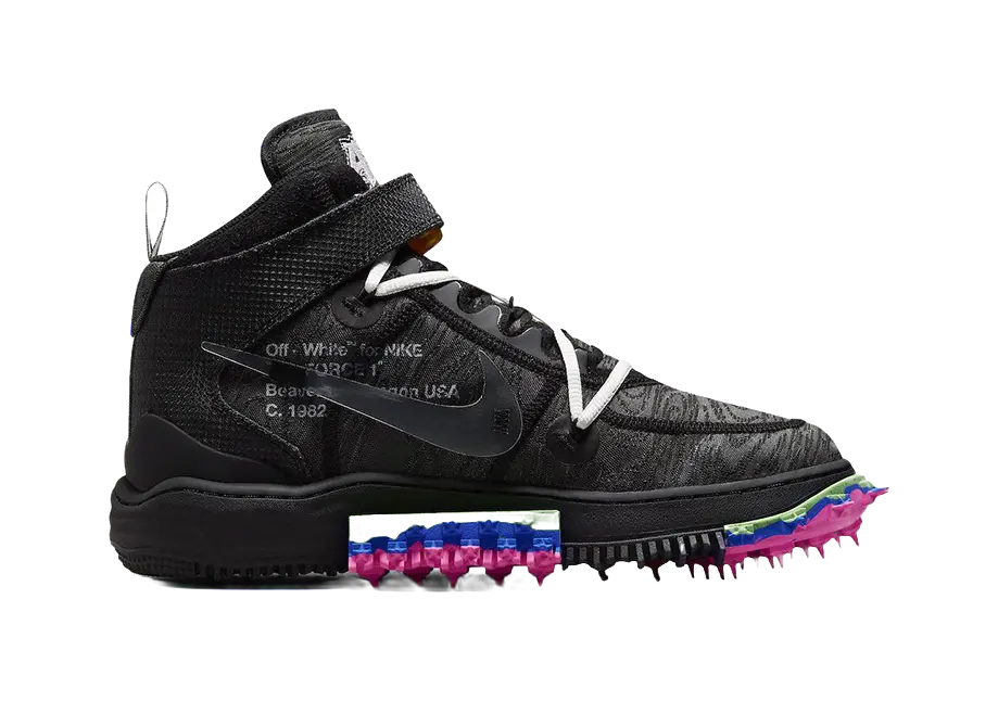 Nike X Off White Air Force 1 Mid Black  vjsneaker.com