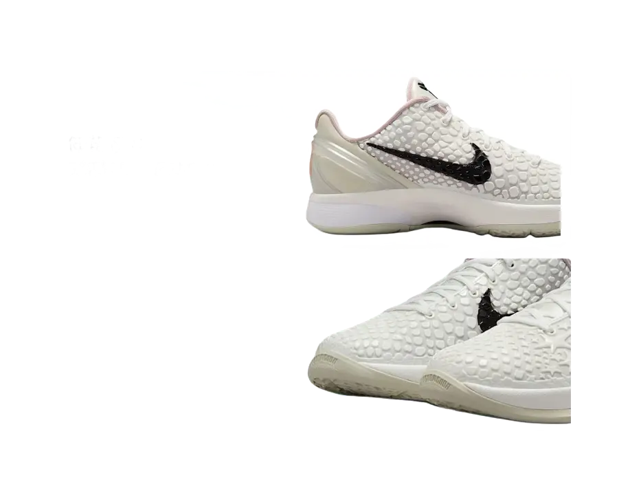 Nike Zoom Kobe 6 Anti Slip Wear Resistant Low Top Childrens Basketball Shoes White  vjsneaker.com