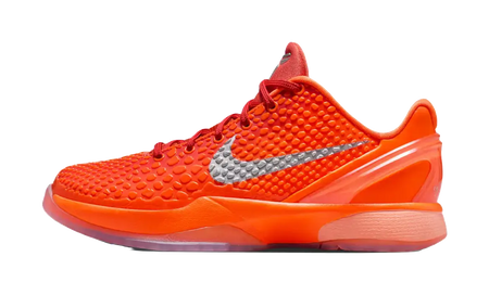 Nike Zoom Kobe 6 Slip Resistant Cushioning Low top Childrens Basketball Shoes Orange/Silver Kids  vjsneaker.com