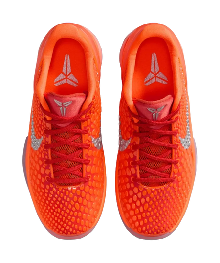 Nike Zoom Kobe 6 Slip Resistant Cushioning Low top Childrens Basketball Shoes Orange/Silver Kids  vjsneaker.com