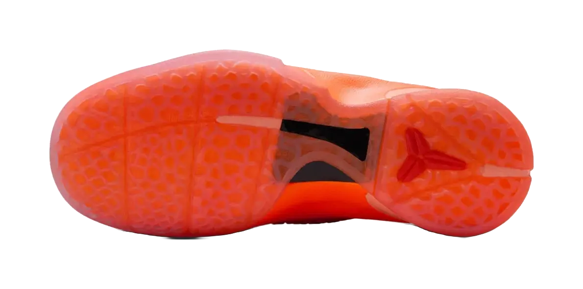 Nike Zoom Kobe 6 Slip Resistant Cushioning Low top Childrens Basketball Shoes Orange/Silver Kids  vjsneaker.com