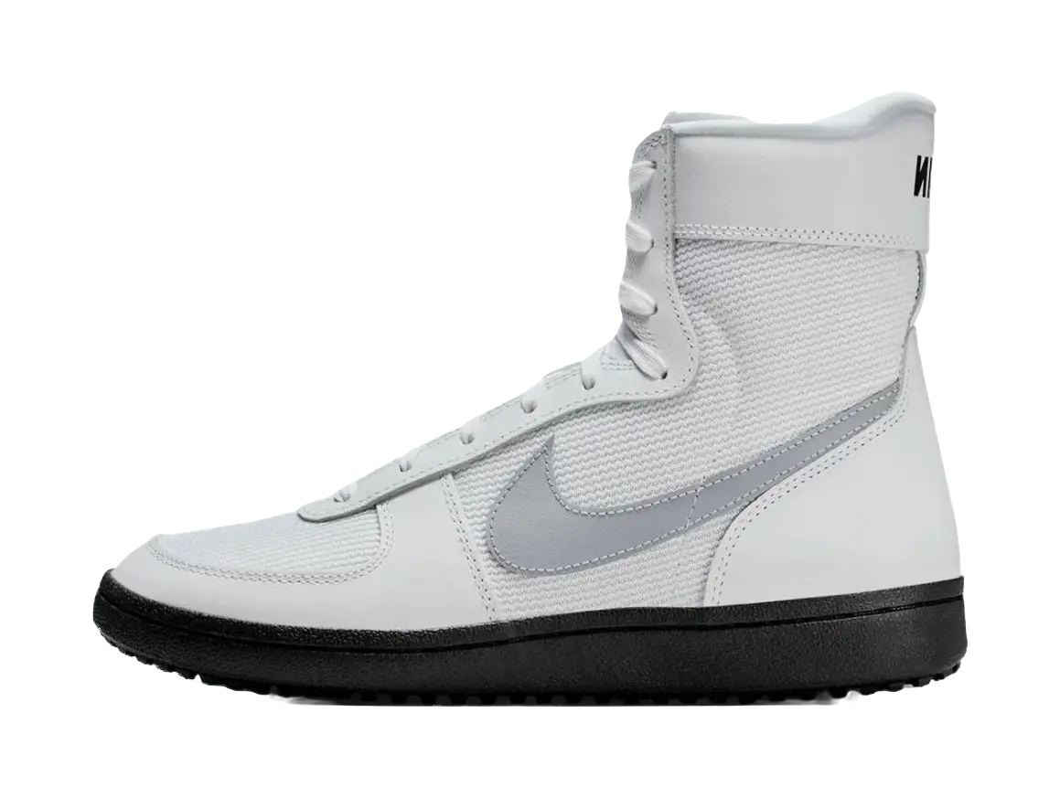 Nike x Stranger Things Field General - High Top Skateboard Shoes for Women White Wolf Gray  vjsneaker.com
