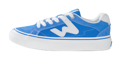 Ollieskate Abrasion Resistant Balance Lightweight Low Top Skateboard Shoes Unisex White Blue 