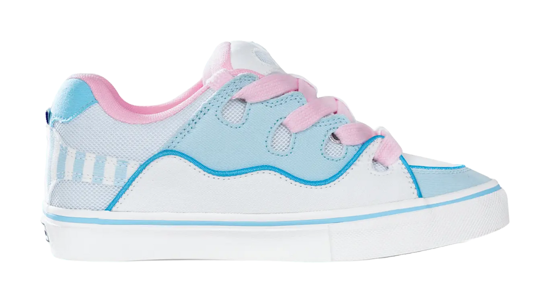 Ollieskate Abrasion Resistant Balance Lightweight Low Top Skateboard Shoes Unisex White Blue Pink 