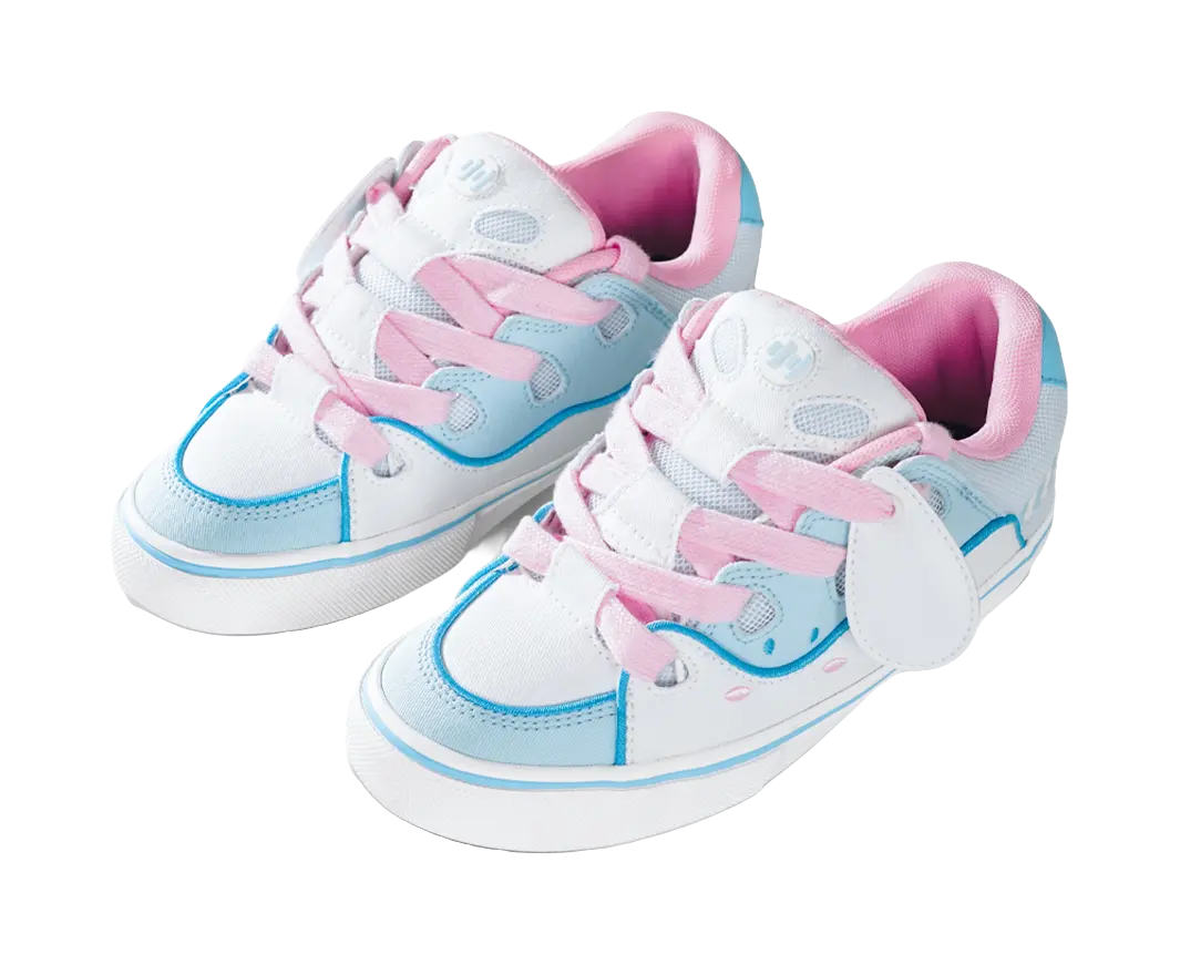 Ollieskate Abrasion Resistant Balance Lightweight Low Top Skateboard Shoes Unisex White Blue Pink 