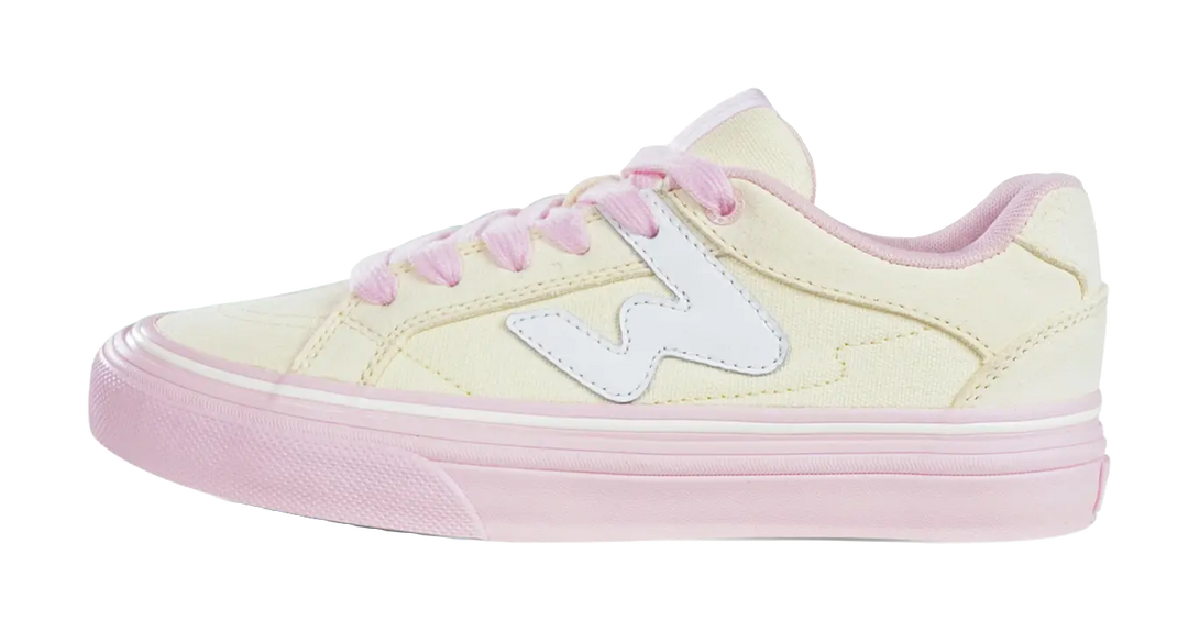 Ollieskate Abrasion Resistant Balance Low Top Skateboard Shoes Unisex Beige Pink 