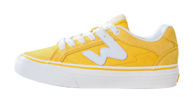 Ollieskate Abrasion Resistant Balance Low Top Skateboard Shoes Unisex White Yellow 