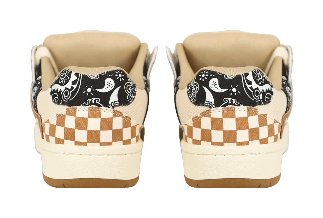 Ollieskate Cold Cemented Puffy Shoes Slip Resistant Low top Skateboard Shoes Unisex Paisley 