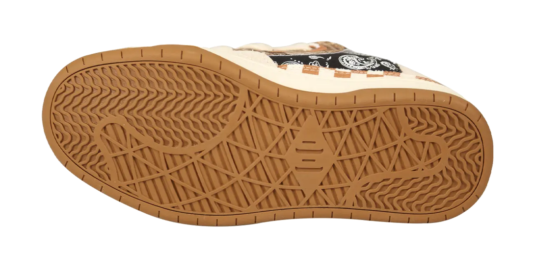 Ollieskate Cold Cemented Puffy Shoes Slip Resistant Low top Skateboard Shoes Unisex Paisley 