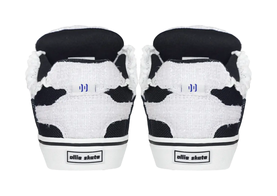 Ollieskate Cushioning Abrasion Resistant Lightweight Low top Skateboard Shoes Unisex Black White 