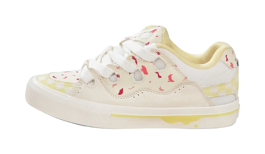 Ollieskate Magic Bake Slip Resistant Abrasion Resistant Low top Skateboard Shoes Unisex White Yellow 