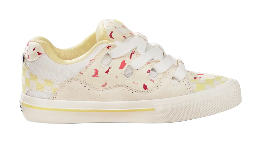 Ollieskate Magic Bake Slip Resistant Abrasion Resistant Low top Skateboard Shoes Unisex White Yellow 