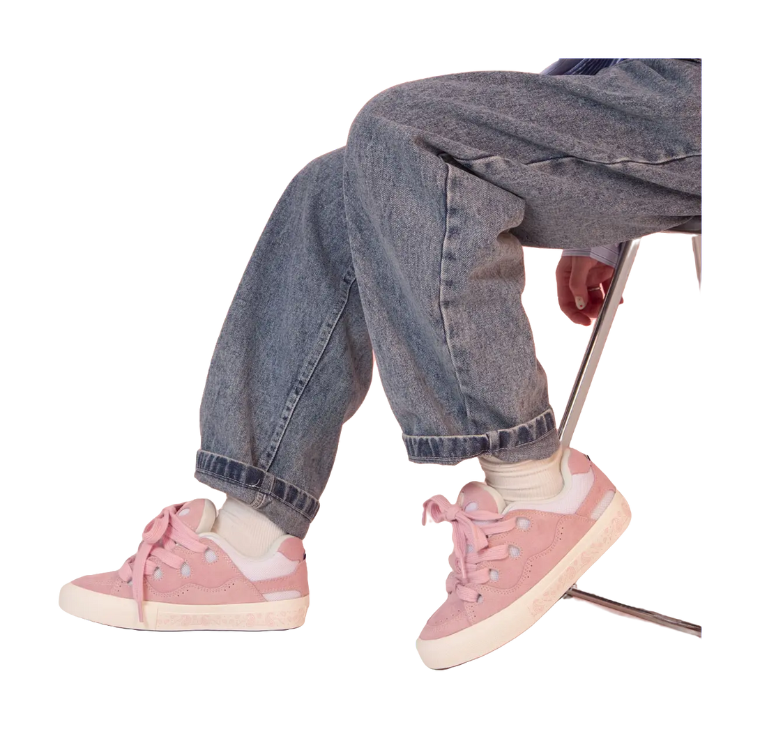 Ollieskate Puffy Shoes Low top Skateboard Shoes Unisex Pink 