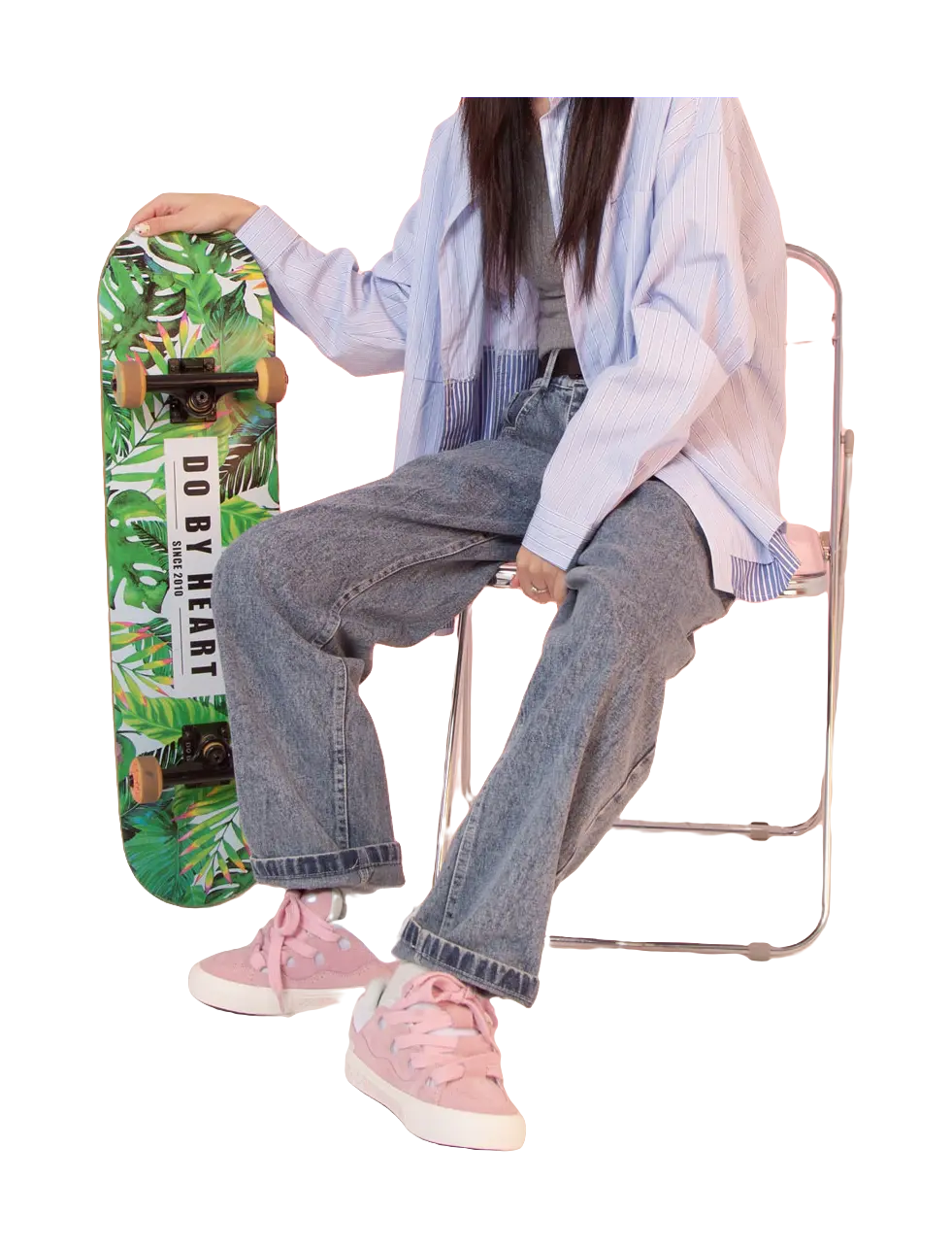 Ollieskate Puffy Shoes Low top Skateboard Shoes Unisex Pink 