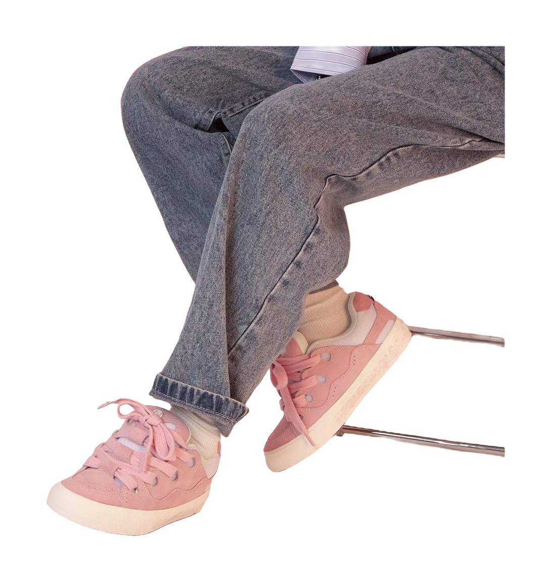 Ollieskate Puffy Shoes Low top Skateboard Shoes Unisex Pink 