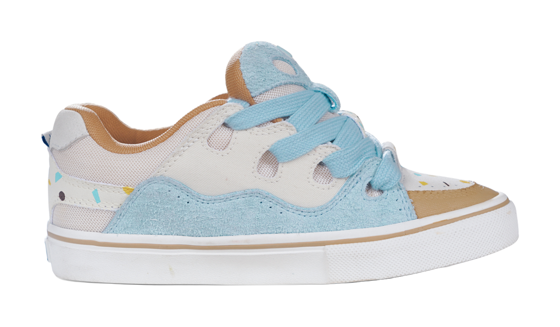 Ollieskate Slip Resistant Abrasion Resistant Low top Casual Shoes Unisex White Blue Brown 