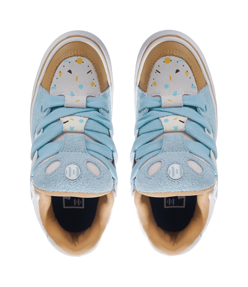 Ollieskate Slip Resistant Abrasion Resistant Low top Casual Shoes Unisex White Blue Brown 