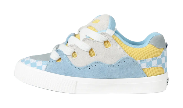 Ollieskate Slip Resistant Abrasion Resistant Low top Skateboard Shoes Unisex Blue White Yellow 