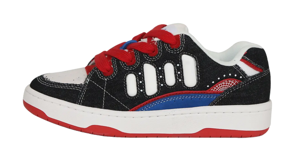 Ollieskate Slip Resistant Low top Skateboard Shoes Unisex Black White Red 