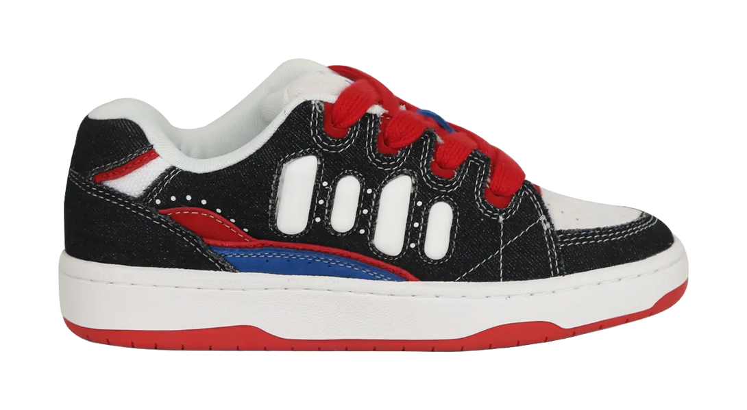 Ollieskate Slip Resistant Low top Skateboard Shoes Unisex Black White Red 