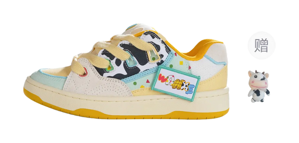 Ollieskate Slip-Resistant Quick Dry Low-Top Skateboard Shoes Unisex Cow Xiaoxin Color Scheme 