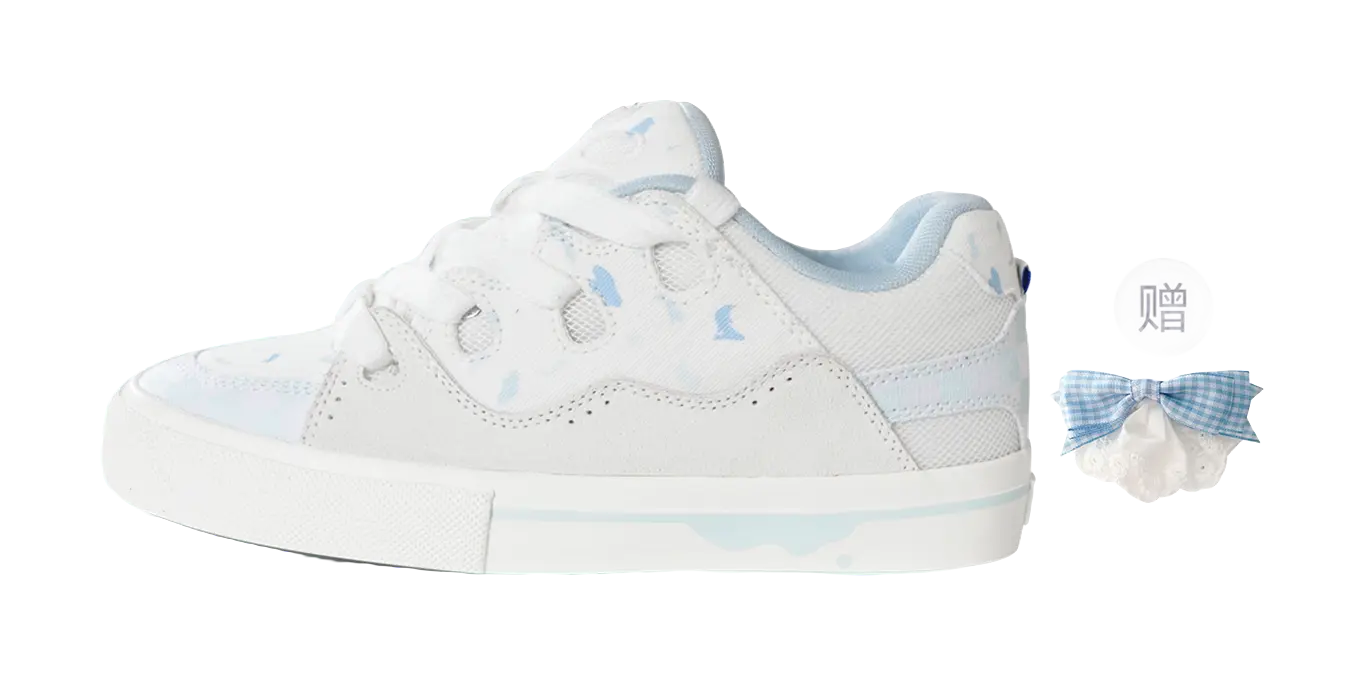 Ollieskate Slip Resistant, Abrasion Resistant, And Balanced Low Top Skateboard Shoes Unisex White Blue  vjsneaker.com
