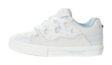 Ollieskate Slip Resistant, Abrasion Resistant, And Balanced Low Top Skateboard Shoes Unisex White Blue  vjsneaker.com