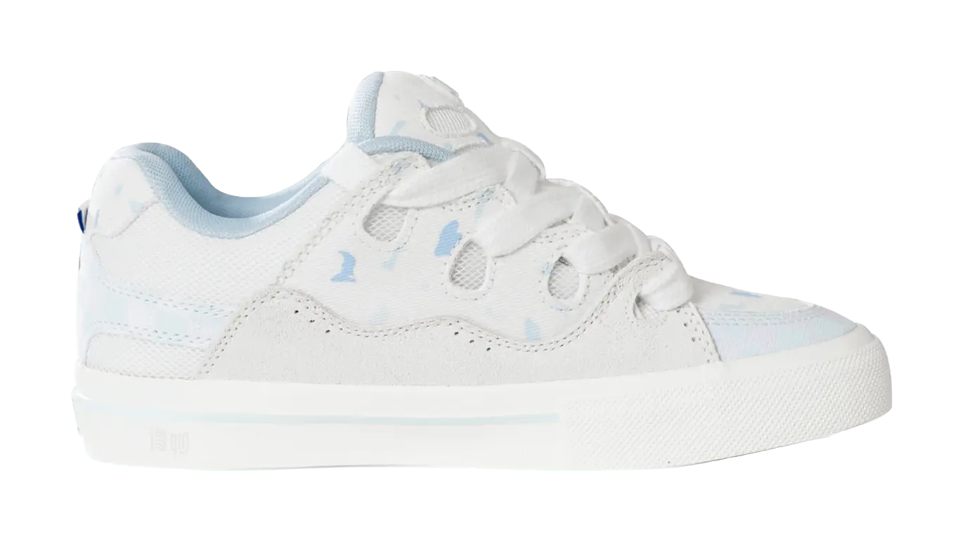 Ollieskate Slip Resistant, Abrasion Resistant, And Balanced Low Top Skateboard Shoes Unisex White Blue  vjsneaker.com