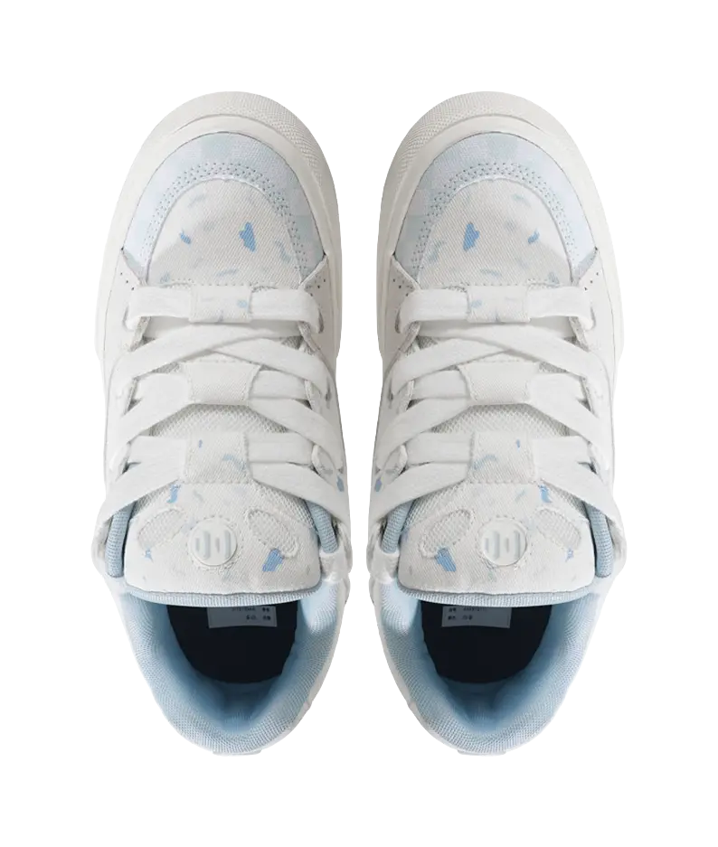 Ollieskate Slip Resistant, Abrasion Resistant, And Balanced Low Top Skateboard Shoes Unisex White Blue  vjsneaker.com