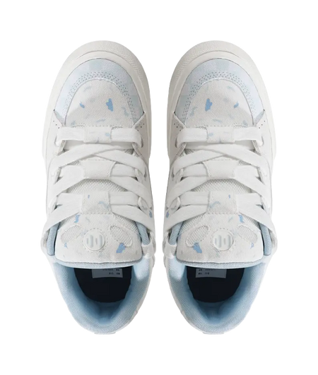 Ollieskate Slip Resistant, Abrasion Resistant, And Balanced Low Top Skateboard Shoes Unisex White Blue  vjsneaker.com