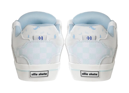 Ollieskate Slip Resistant, Abrasion Resistant, And Balanced Low Top Skateboard Shoes Unisex White Blue  vjsneaker.com