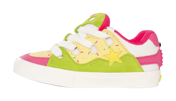 Ollieskate Slip Resistant, Abrasion Resistant, And Balanced Low top Skateboard Shoes Unisex White Yellow Green 