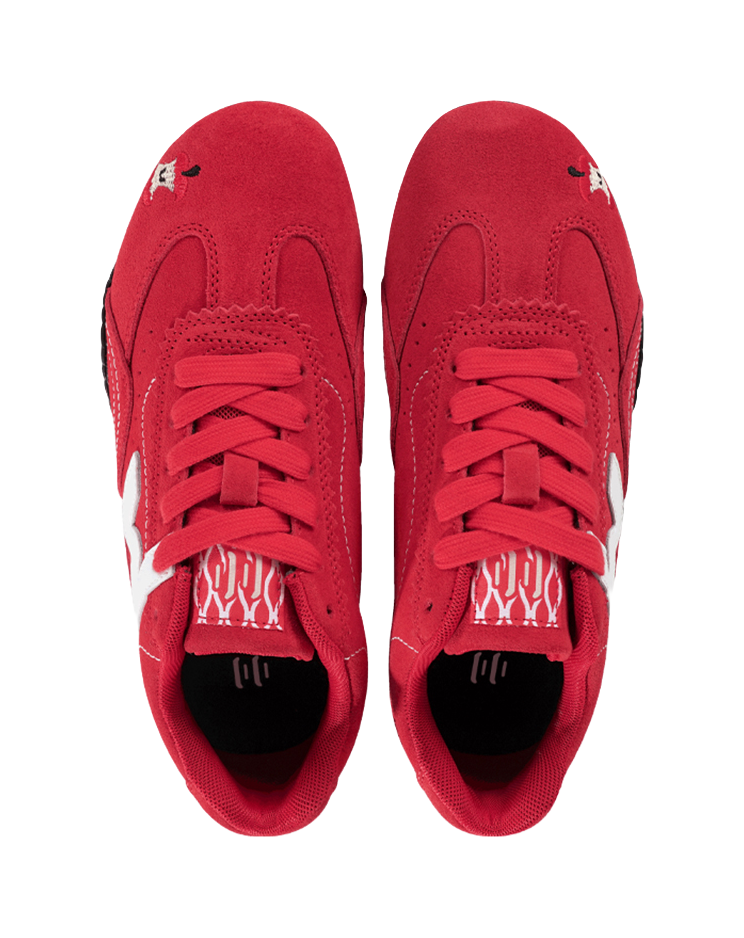 Ollieskate Slip Resistant, Abrasion Resistant, Lightweight Low Top Casual Shoes Unisex Red White 