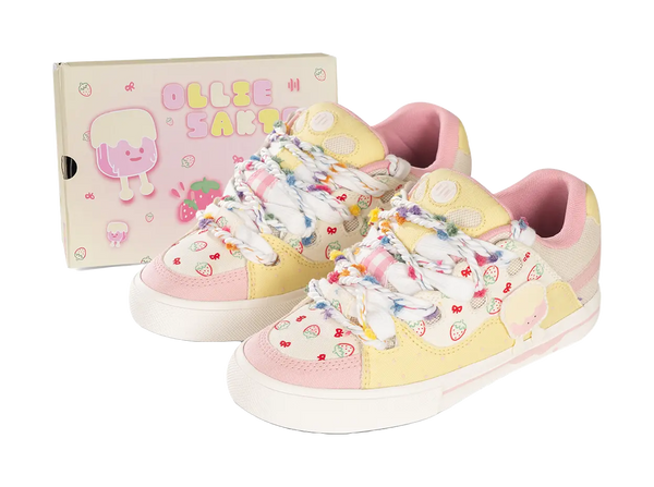 Ollieskate Slip Resistant, Abrasion Resistant, Lightweight Low top Skateboard Shoes Unisex Yellow 