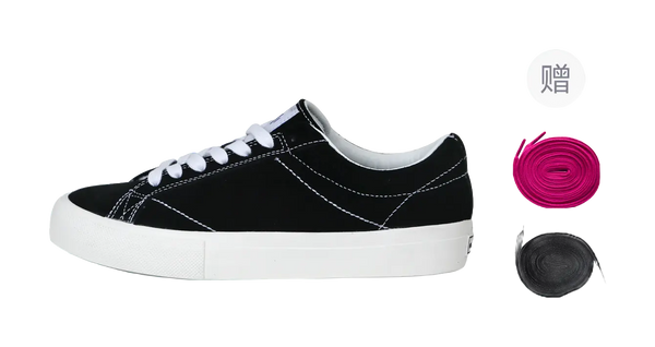 Ollieskate TOS Non slip Lightweight Low top Skateboard Shoes Unisex Black White 