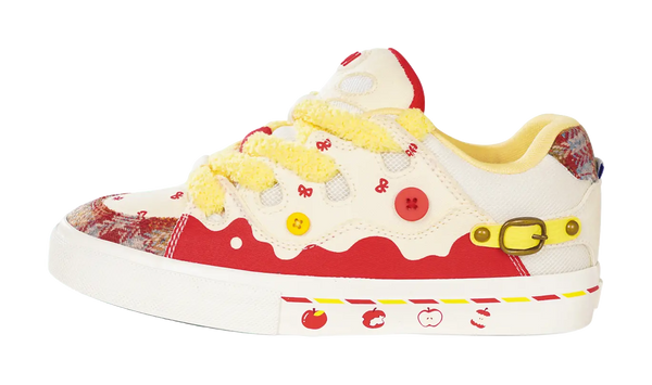 Ollieskate Wear-Resistant Lightweight And Balanced Low-Top Skateboard Shoes Unisex Red White Yellow 
