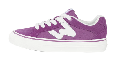 Ollieskate Wear resistant And Lightweight Low Top Skateboard Shoes Unisex White Purple 